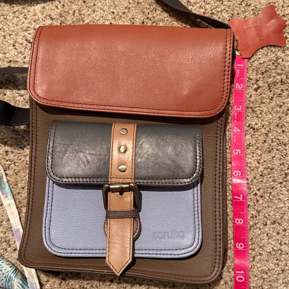 Soruka Brown and Blue Crossbody Bag - Picture 4 of 5